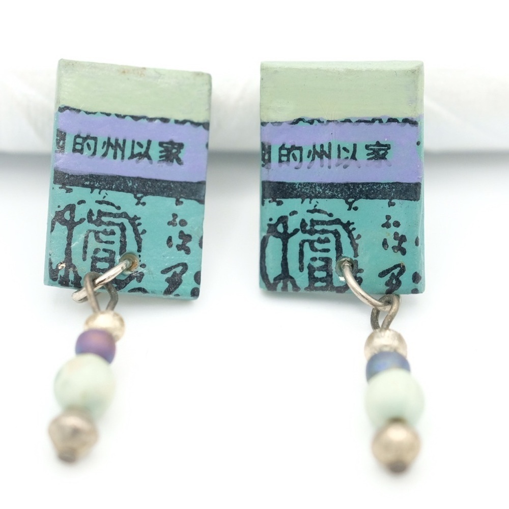 Beautiful teal & black earrings